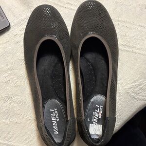 Vaneli Sport Textured Black Flats